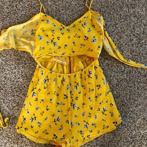 Yellow Floral One Piece